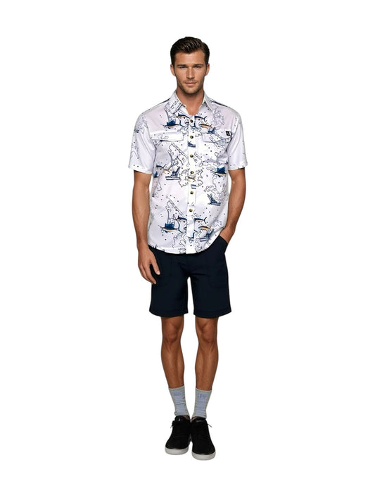 Men's Marine Charts UV Vented Fishing Shirt