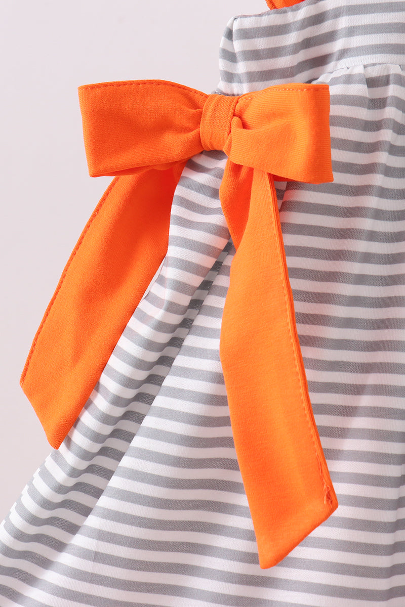 Orange Tennessee embroidery stripe ruffle pants set