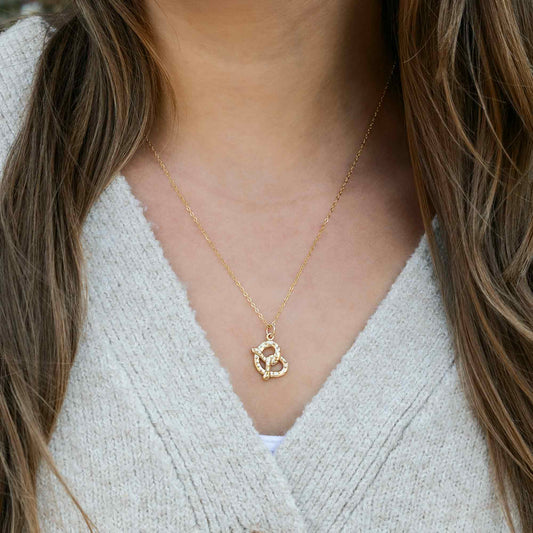 Dainty Pretzel Charm Necklace – 14k Gold Filled Chain | Handmade Foodie Gift