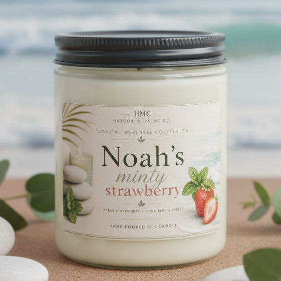 Noah's Minty Strawberry | 8 oz Soy Candle