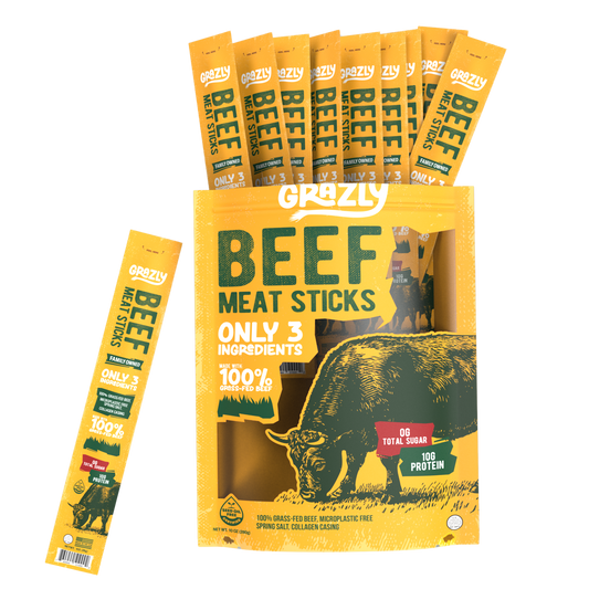 Plain Beef Meat Sticks - 100% Grass-Fed & Finished