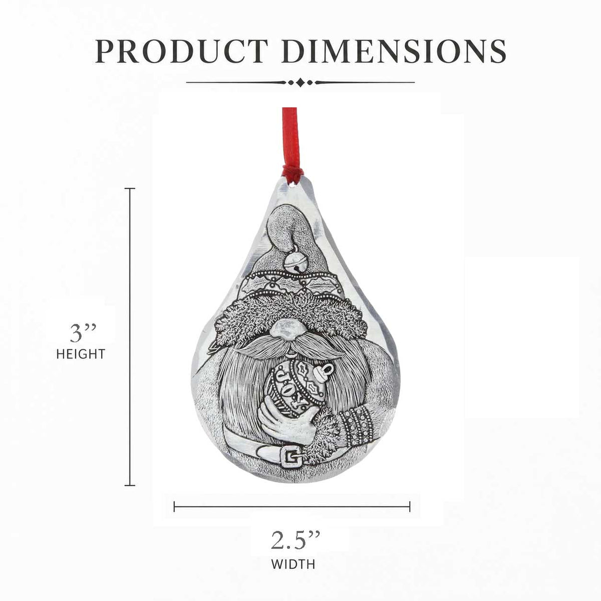 Holiday Gnome 3-Piece Ornament Set