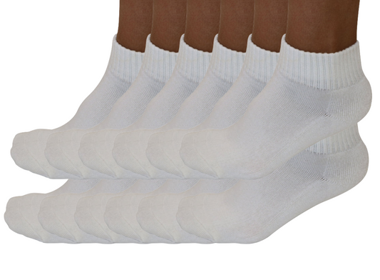 1/4 Crew Bamboo Viscose Socks Unisex Natural Color - 12-pack