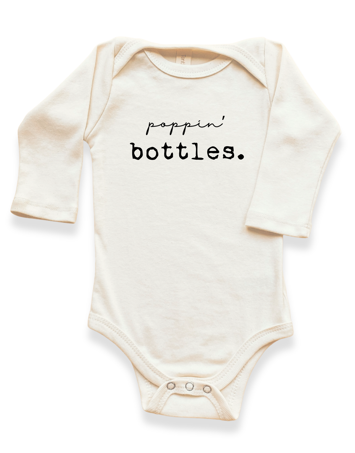 Poppin Bottles Organic Baby Bodysuit Long Sleeve