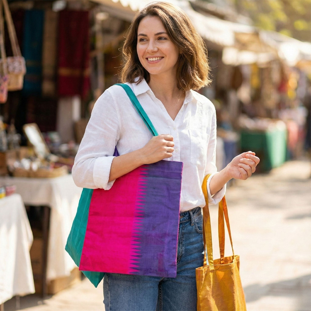 Sari Silk Market Tote