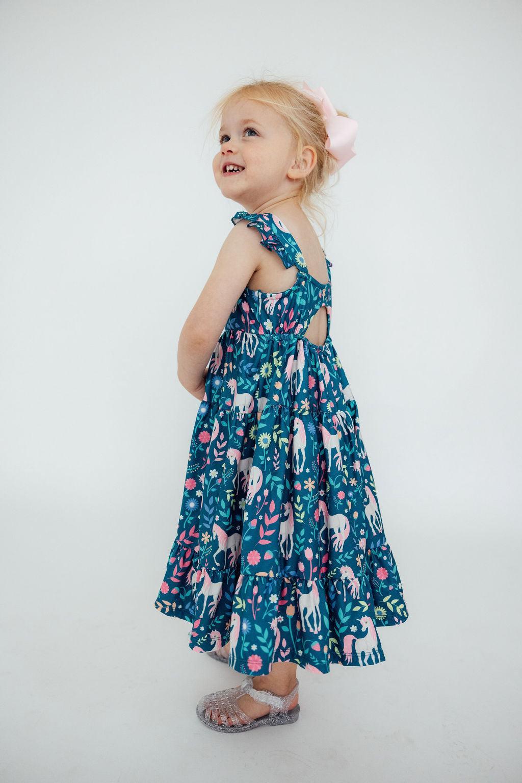Wish Upon a Unicorn Ruffle Maxi Dress