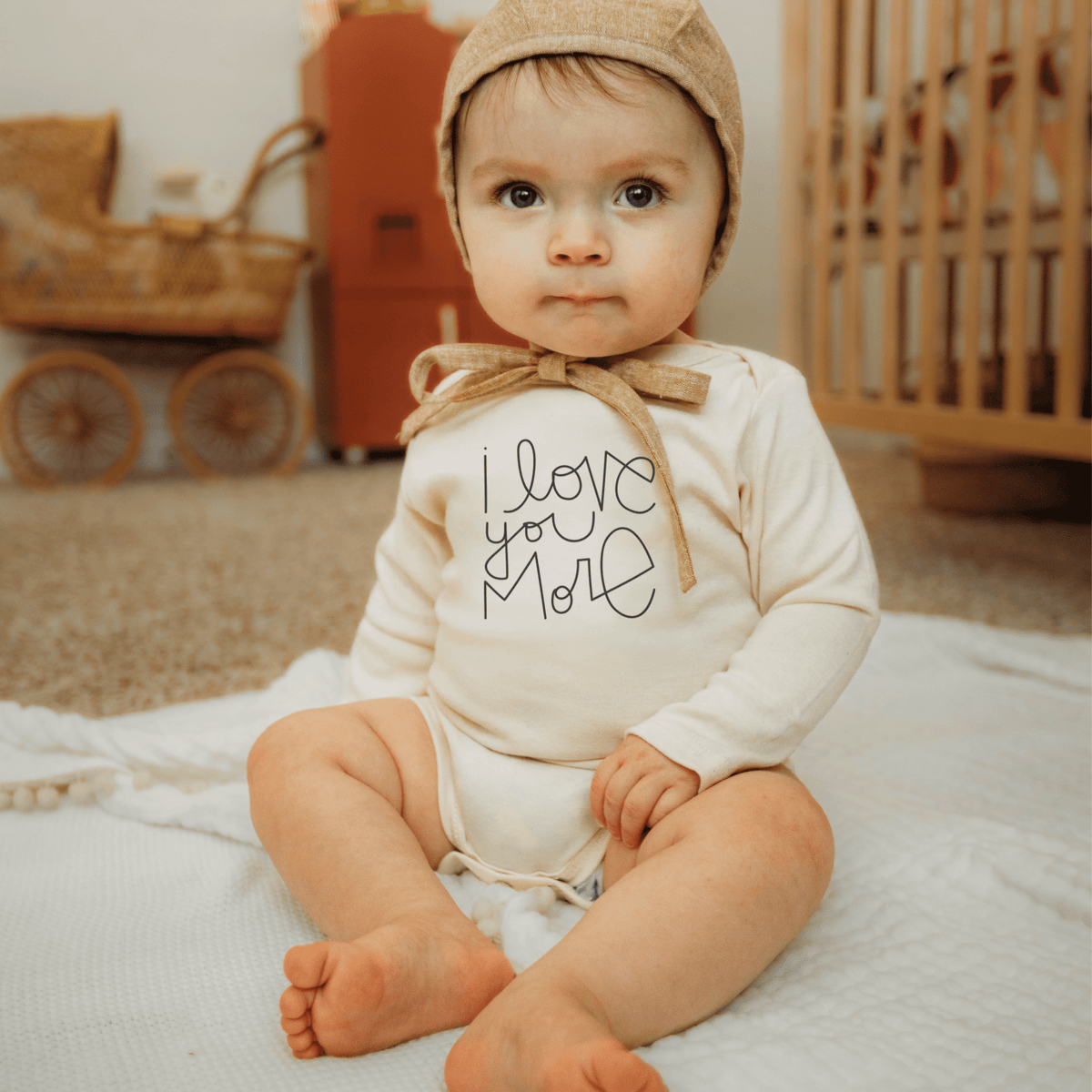 I Love You More - Long Sleeve Organic Baby Bodysuit