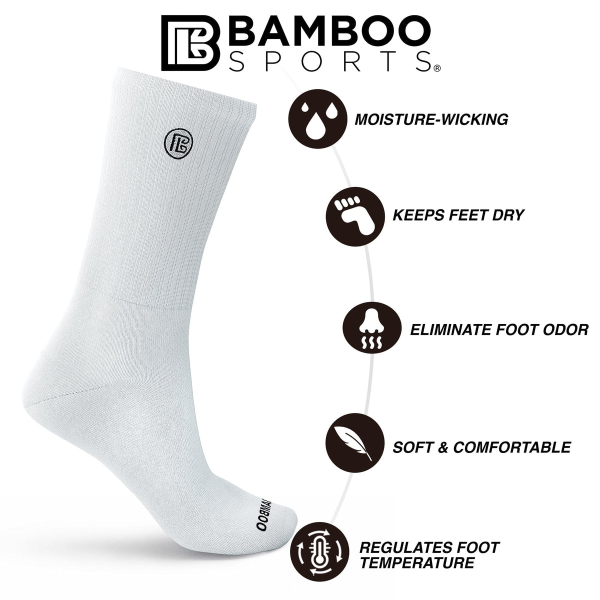 Premium Bamboo Rayon Crew Socks
