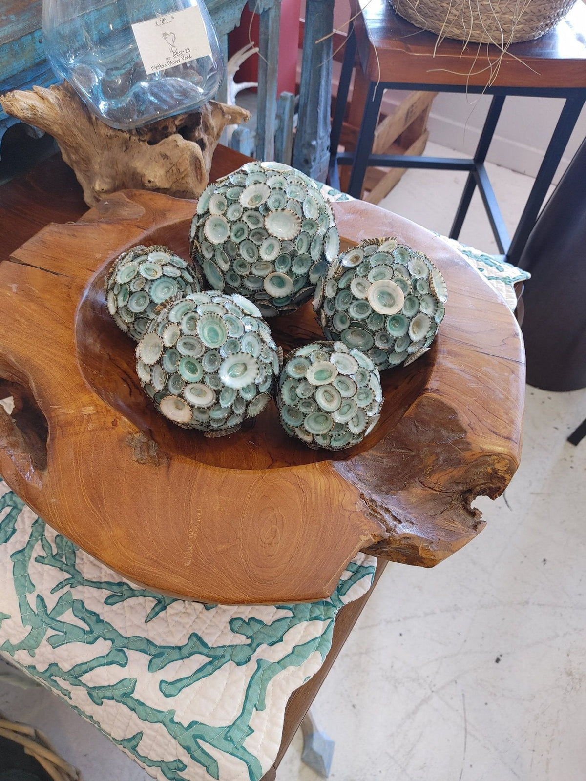 Blue Green Limpet Shell Sphere Ball