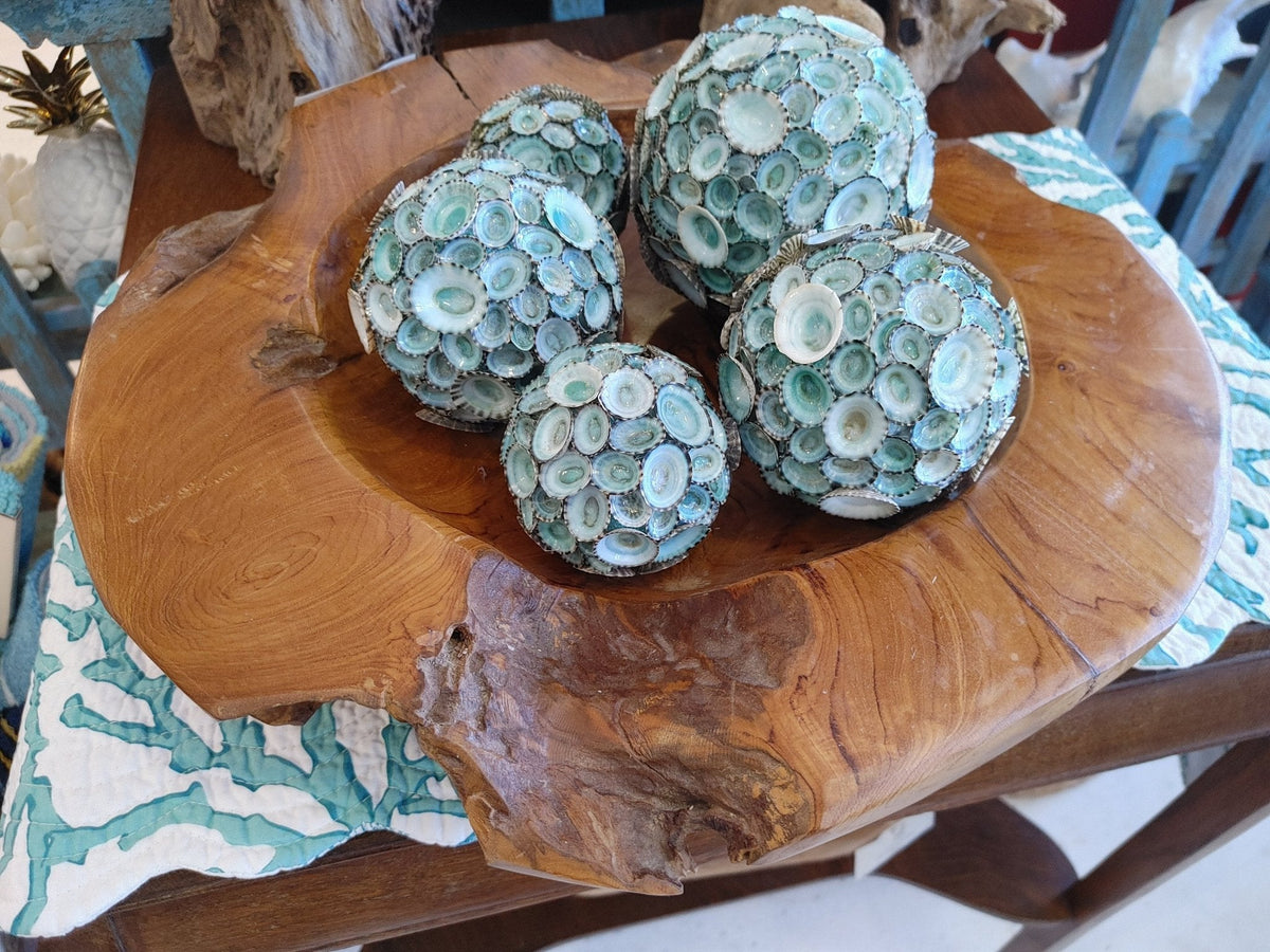 Blue Green Limpet Shell Sphere Ball