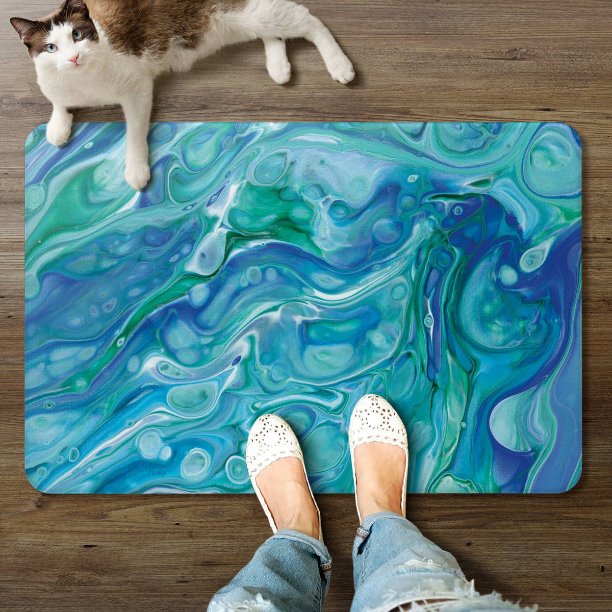 Blue Wave Decorative Comfort Floor Mat 30" x 20"