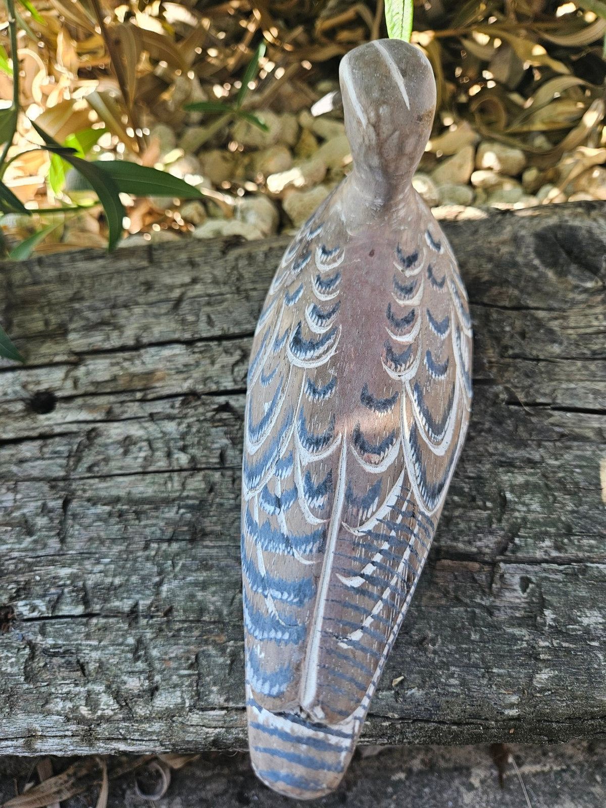 Carved Wooden Coastal Bird Snipe Sitting Home Decor – 10.5" x 3.5"