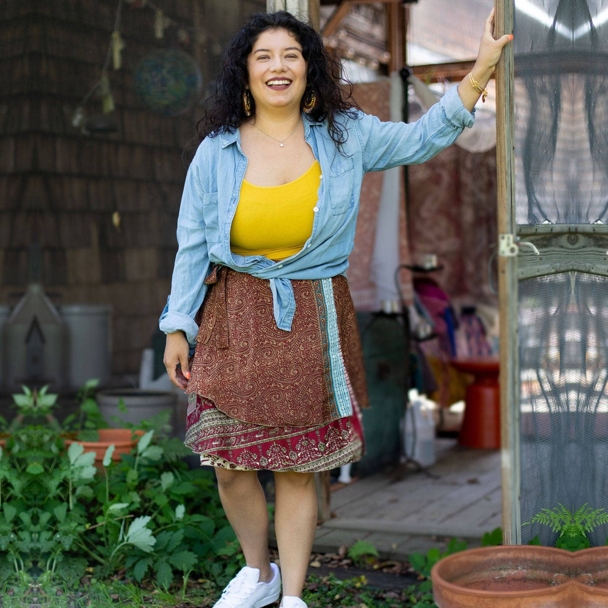 Knee-Length: "Mini" Sari Wrap Skirts