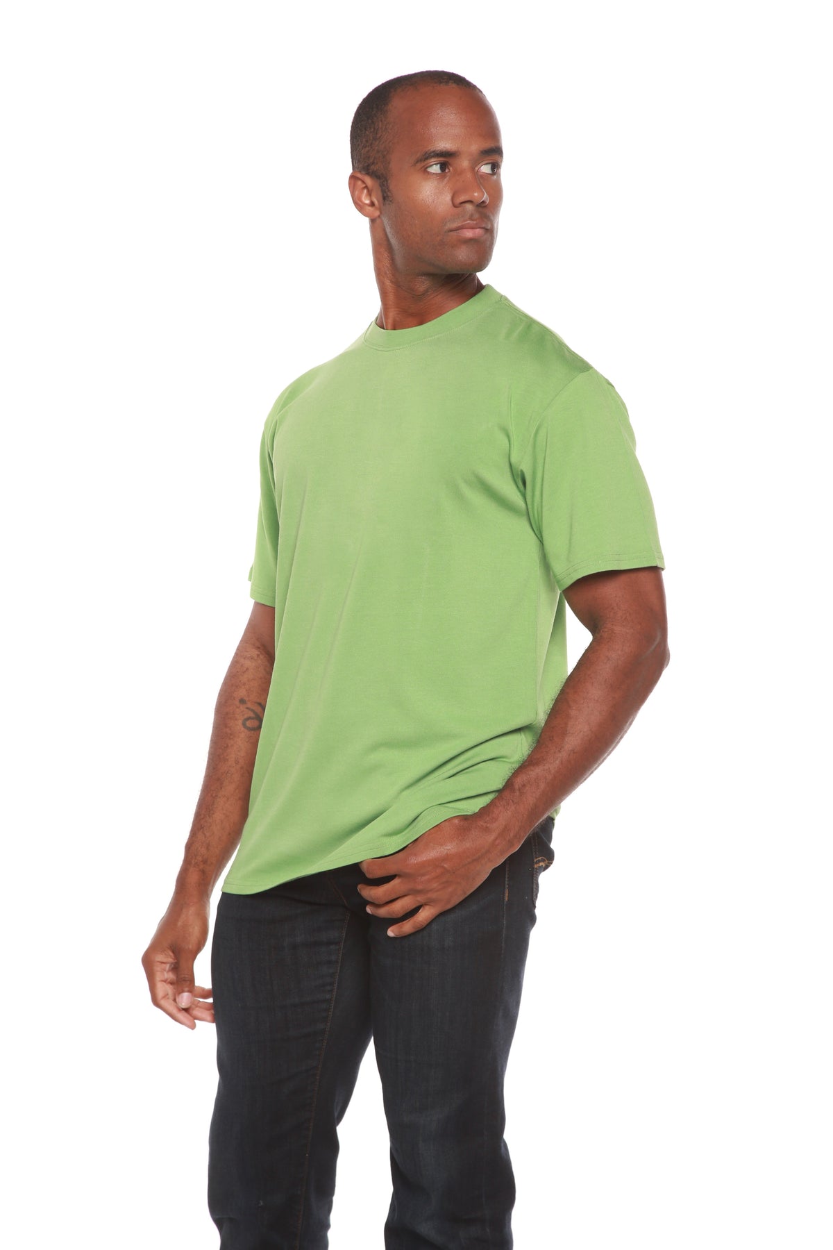 Custom Printed Men's Bamboo Viscose/Organic Cotton Short Sleeve T-Shirt