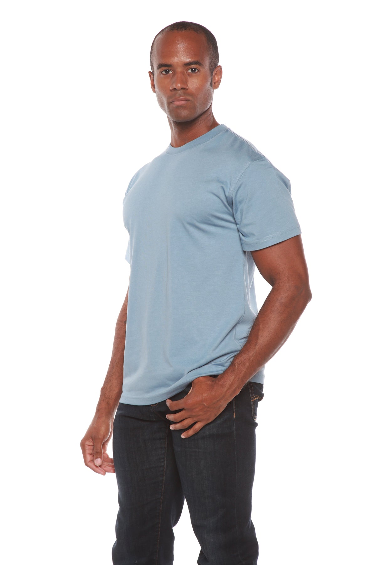 Custom Printed Men's Bamboo Viscose/Organic Cotton Short Sleeve T-Shirt