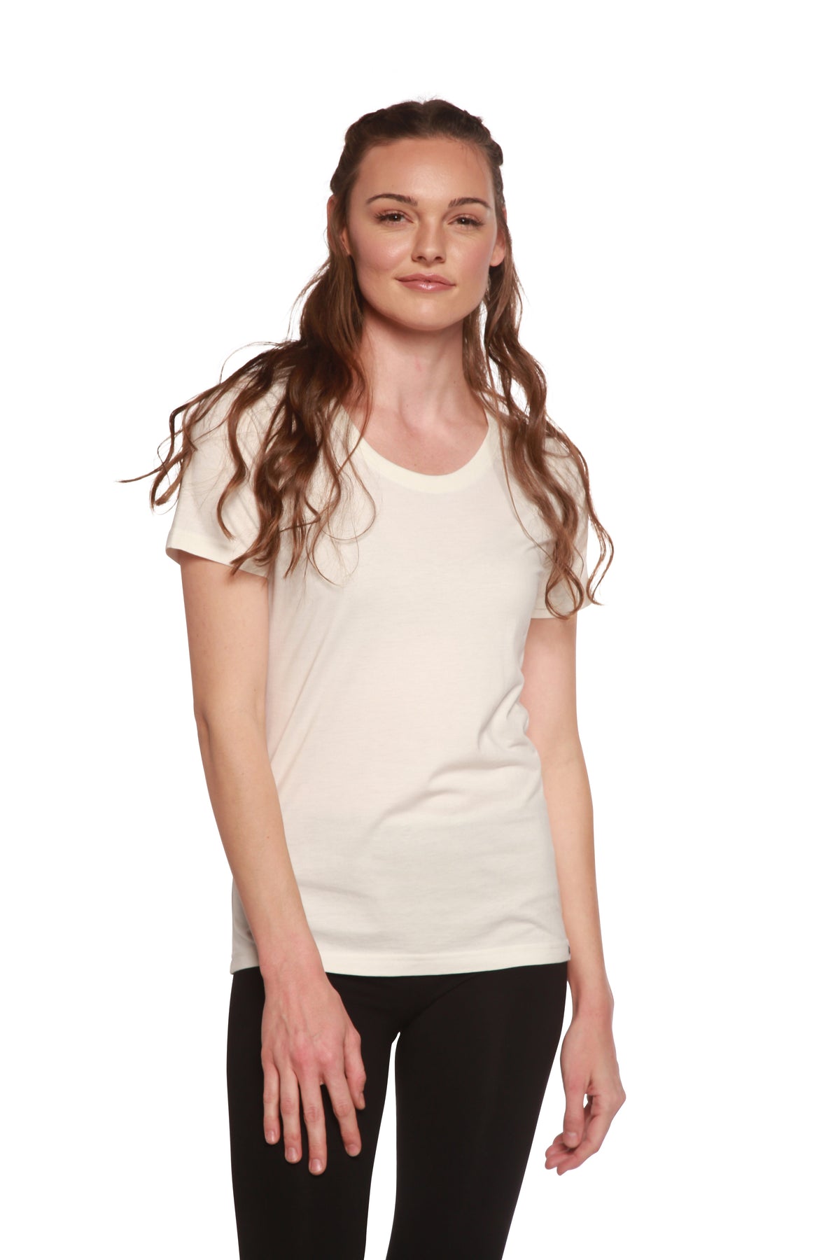 Custom Printed Women's Bamboo/Cotton Short Sleeve Scoop Neck Graphic T-Shirt