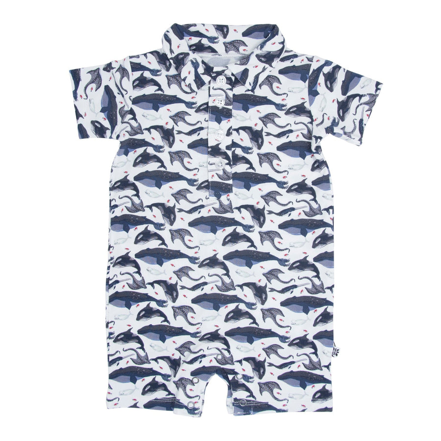 Deep Sea Creatures Whale Polo Romper