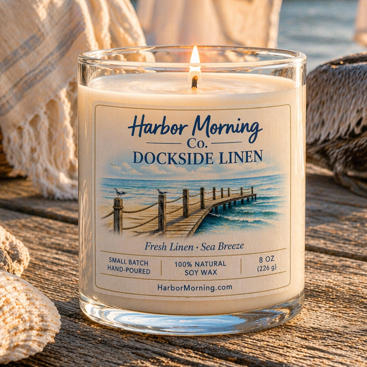 Dockside Linen | 8 oz Soy Candle