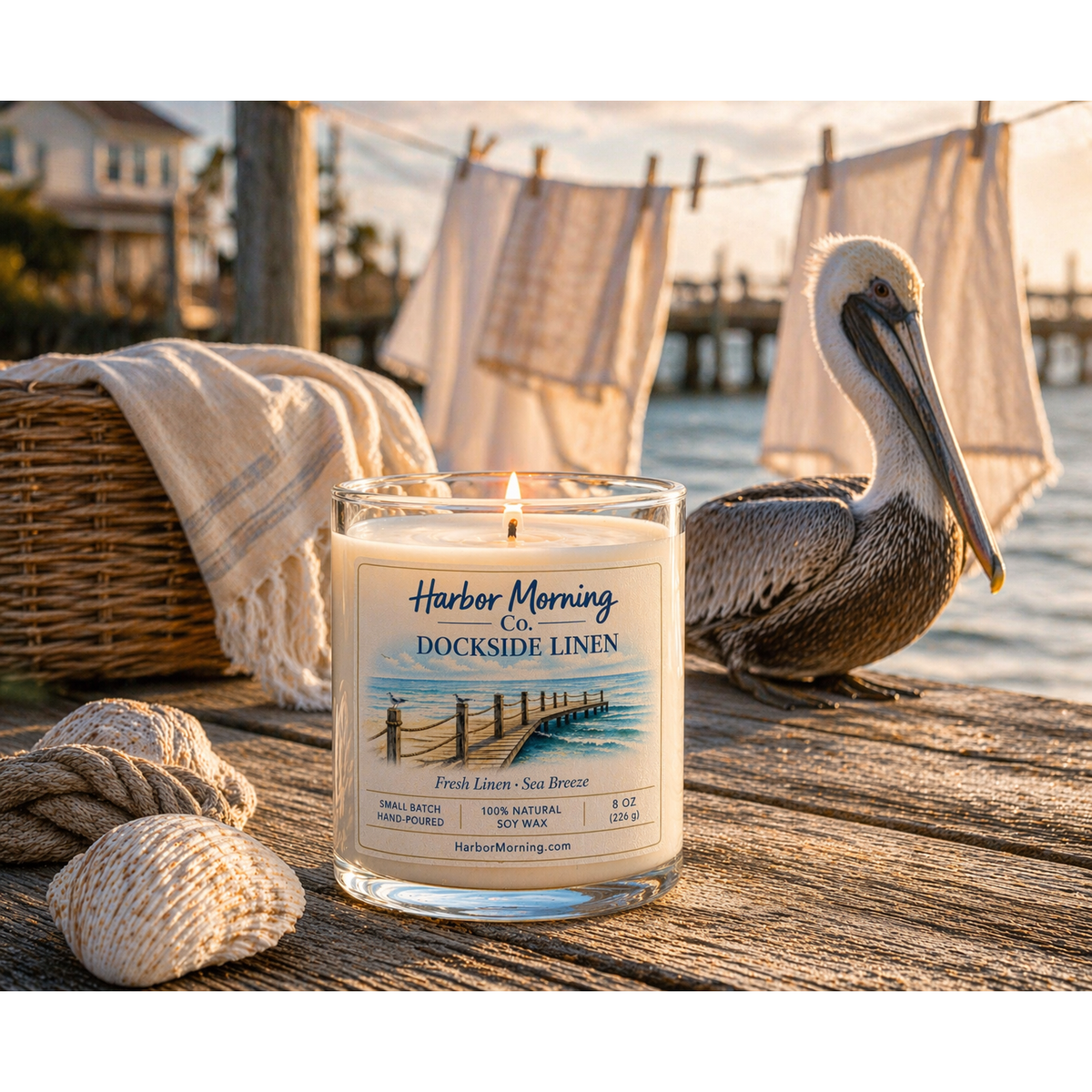 Dockside Linen | 8 oz Soy Candle