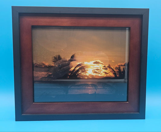 Framed Photography Print - Coastal Sunset Artwork 11x13 Limited Edition