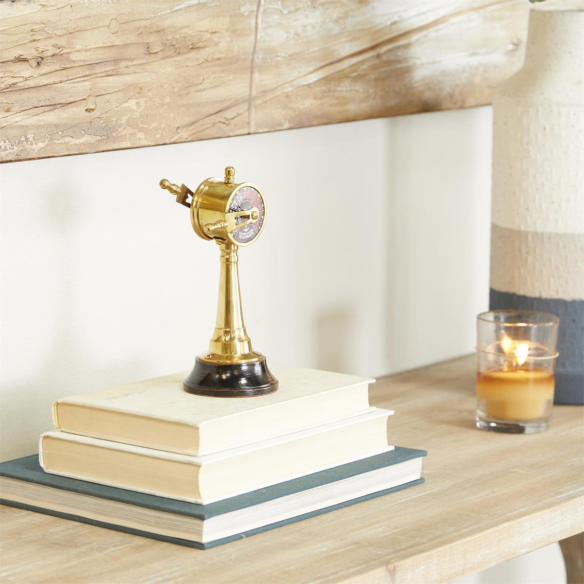 Gold Metal Ship Telegraph – Nautical Decorative Accent