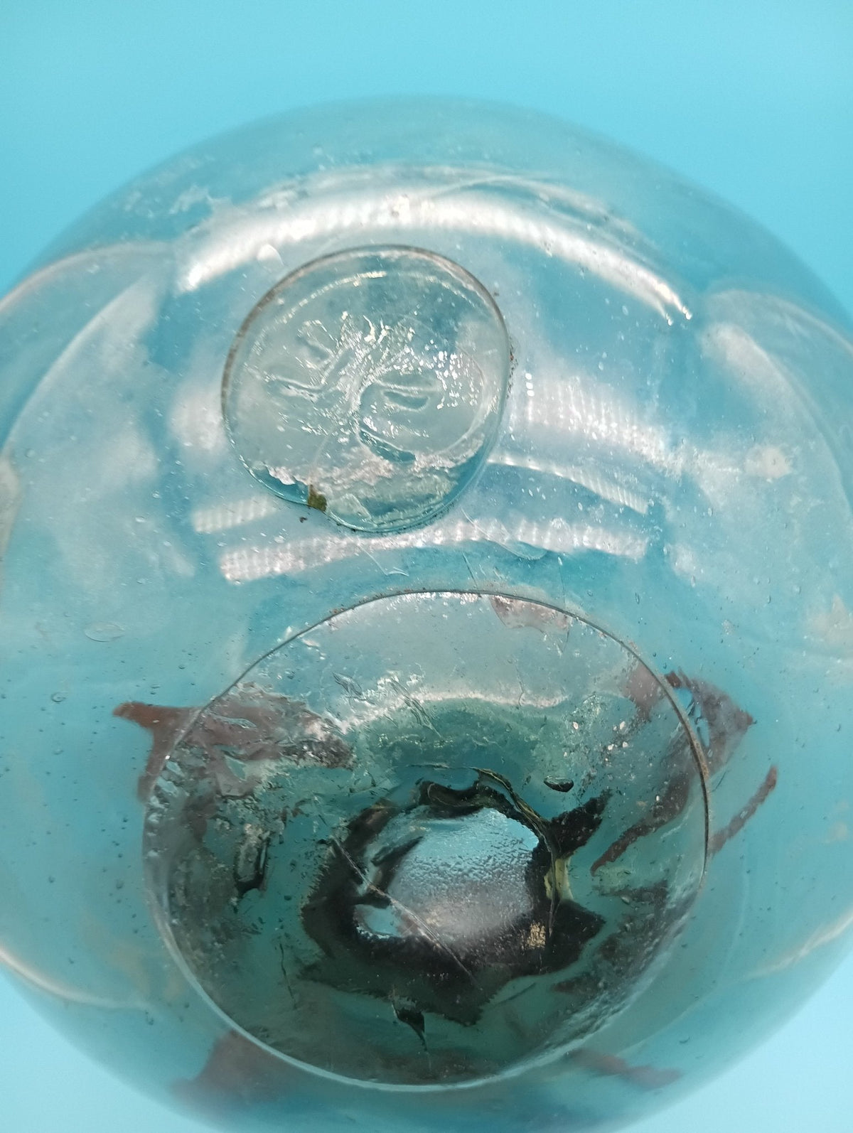 Hand-Blown Glass Fishing Float – Extra Large Japanese Nautical Decor 10.5"