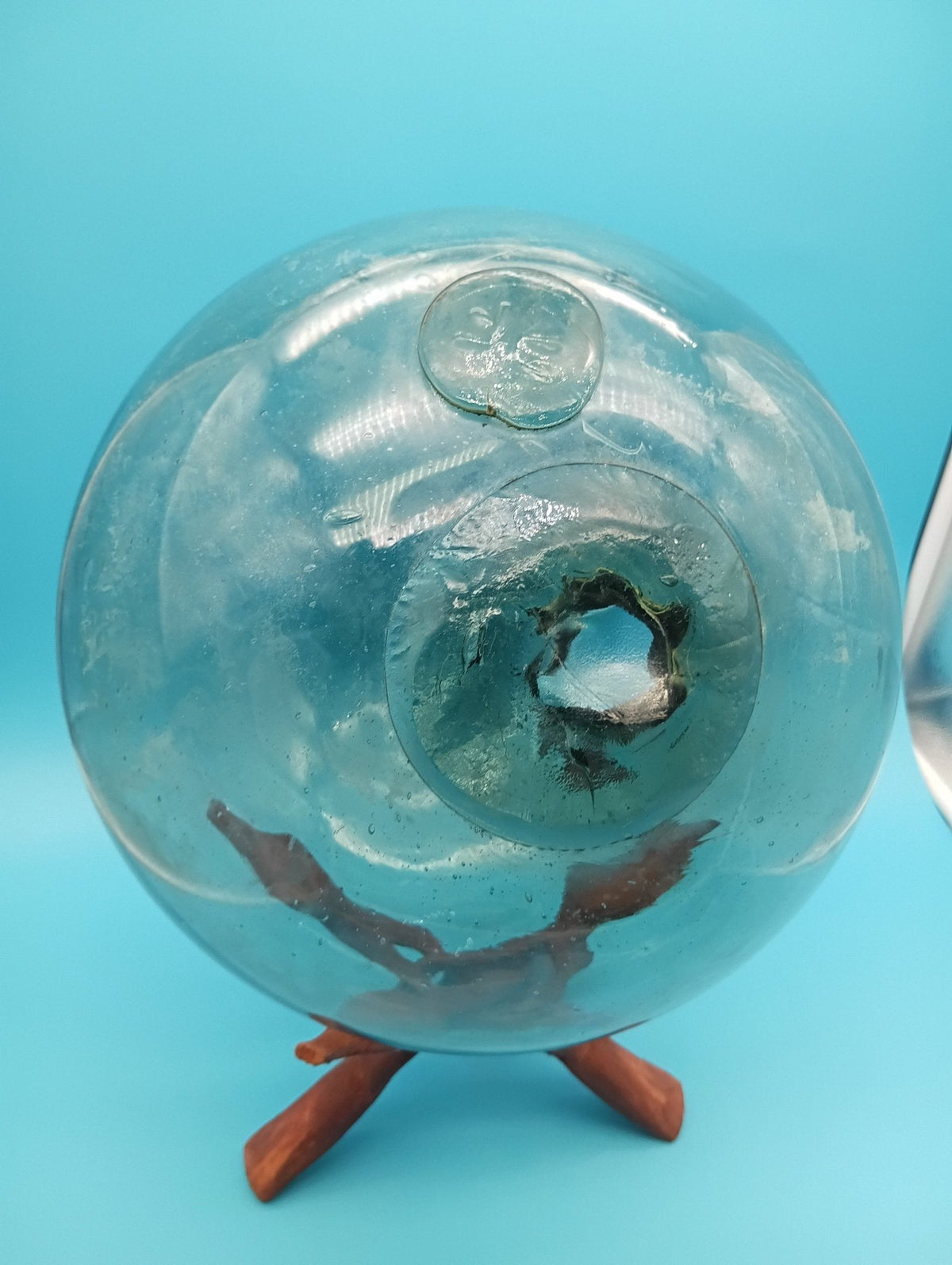 Hand-Blown Glass Fishing Float – Extra Large Japanese Nautical Decor 10.5"