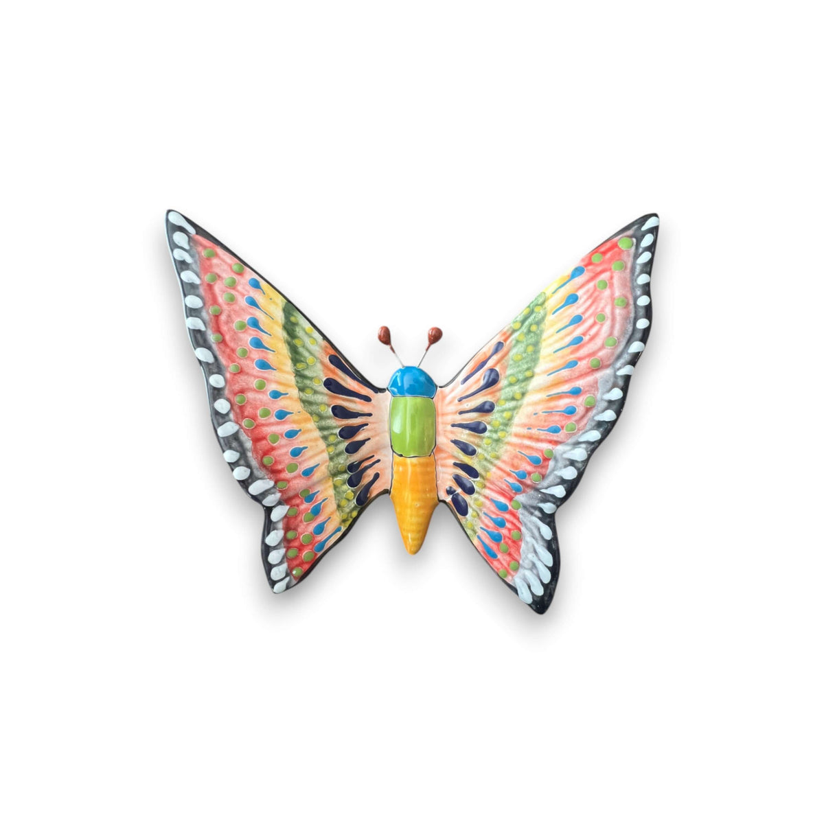 Set of 3 Talavera Butterfly Wall Hangings | Handmade Ceramic Decor