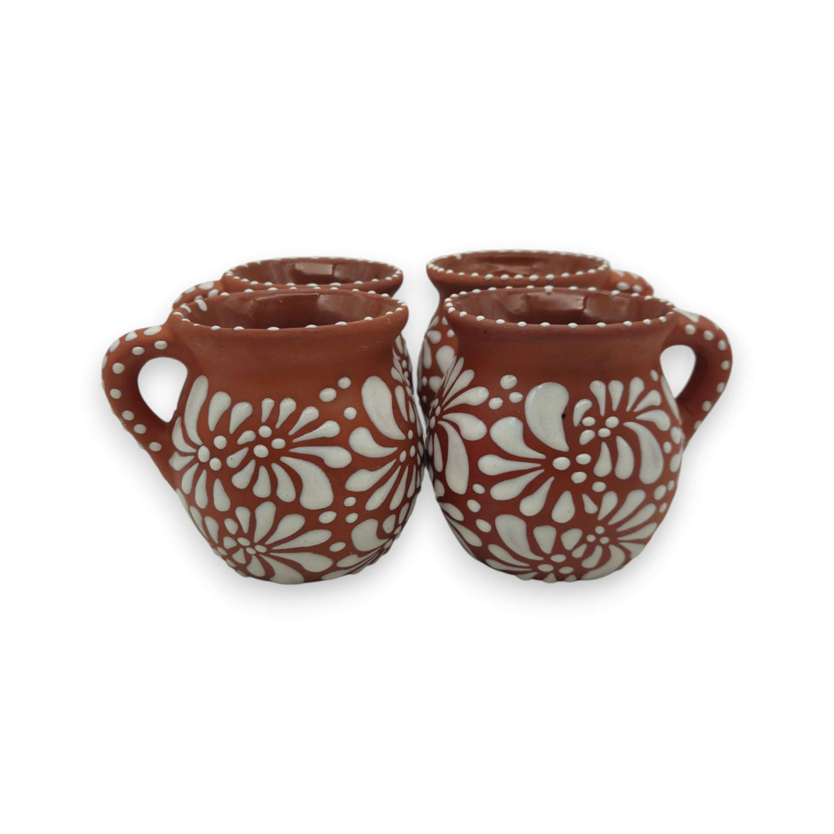 Terracotta Jarrito Mug | Handmade Mexican Relief Pottery Cup