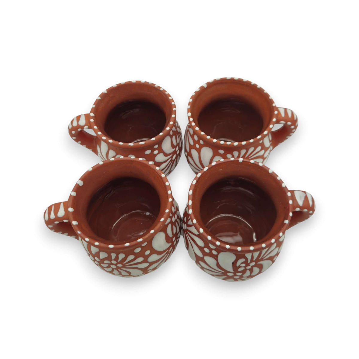 Terracotta Jarrito Mug | Handmade Mexican Relief Pottery Cup
