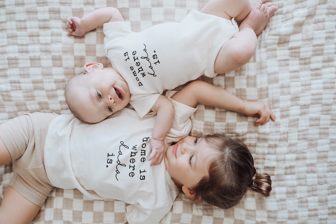 Home is Where Dada is Organic Baby Bodysuit