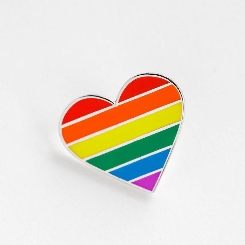 Rainbow Heart Pride Enamel Pin – LGBTQ+ Ally & Visibility Accessory