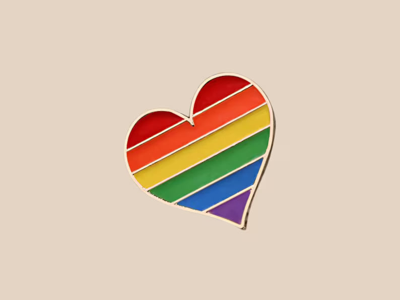 Rainbow Heart Pride Enamel Pin – LGBTQ+ Ally & Visibility Accessory