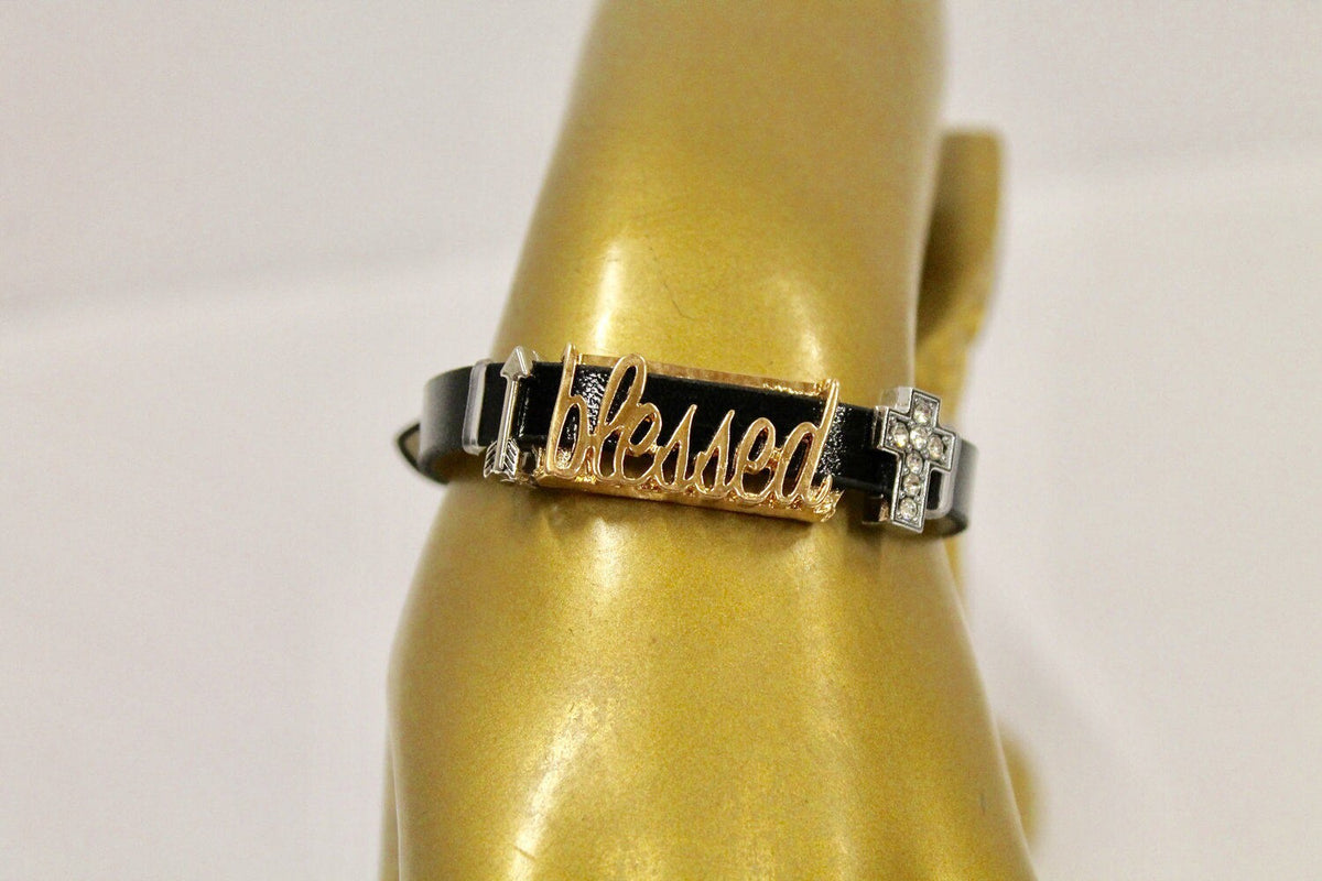 Blessed Slide Bracelet, Blessed Because of the Cross Slide Bracelet, Christian Jewelry Gift, Christian Gift, Baptism Gift, Confirmation Gift