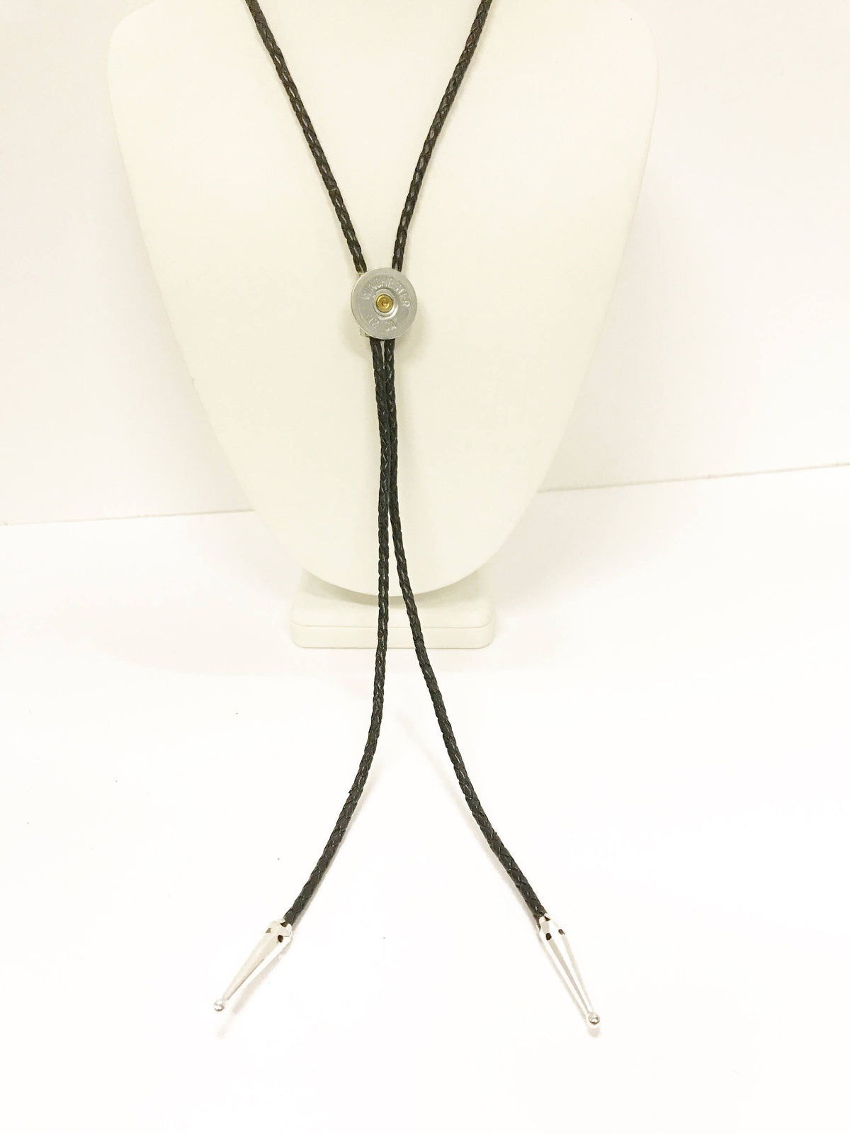 12 Gauge Shotgun Shell Bolo Tie, Black Cord Bola Tie Gift For Him, Southwestern Style, Shooting Sports Western Jewelry Gift For Dad