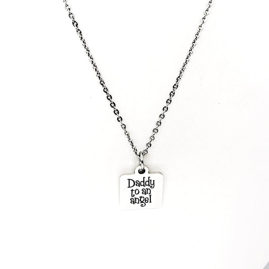 Dad Gift, Daddy To An Angel Necklace, Man Necklace, Miscarriage Gift for Dad, Dad To A Little Girl, Pregnancy Loss For Dad, Gift For Him