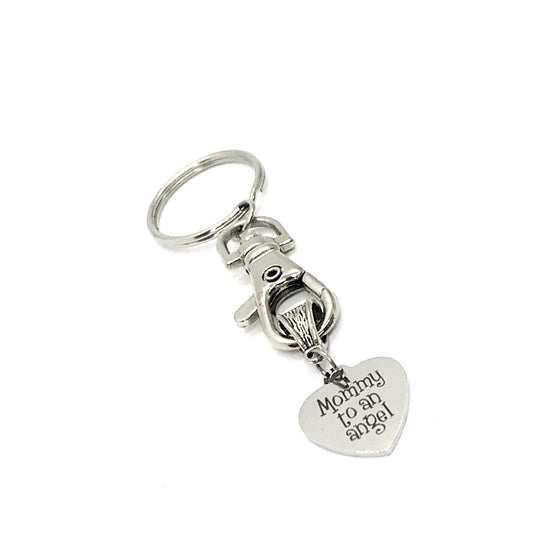 Miscarriage Gift, Mommy To An Angel Keychain, Miscarry Memorial Gift, Infant Loss Gift, Pregnancy Loss Gift, Mom to An Angel, Baby Loss