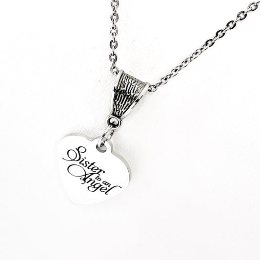 Sister Memorial, Sister To An Angel Necklace, Loss Of Sister Gift, My Angel Sister, Sympathy Gift, My Sister Is My Angel, Missing My Sister