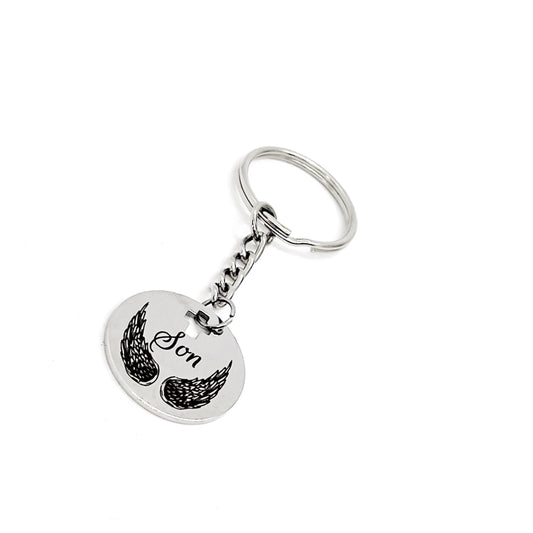 Son Memorial Gift, Son Angel Wings Keychain, Remembering Him, My Son Is My Angel, Son Memories, Loss Of Son Keychain, Death Of Son