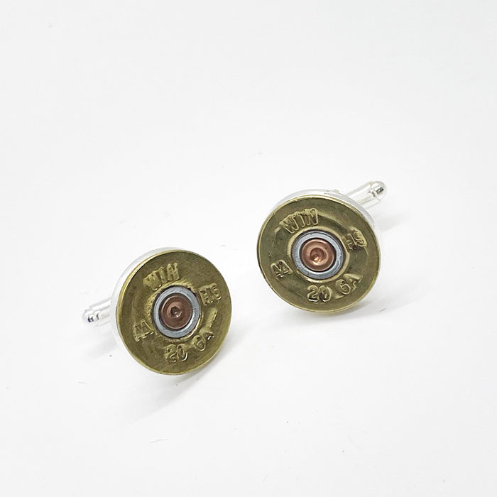 20 Gauge Shotgun Shell Head Cuff Links; Shooting Sports Jewelry; Shotgun Shell Jewelry; Shotgun Shell Cuff Links