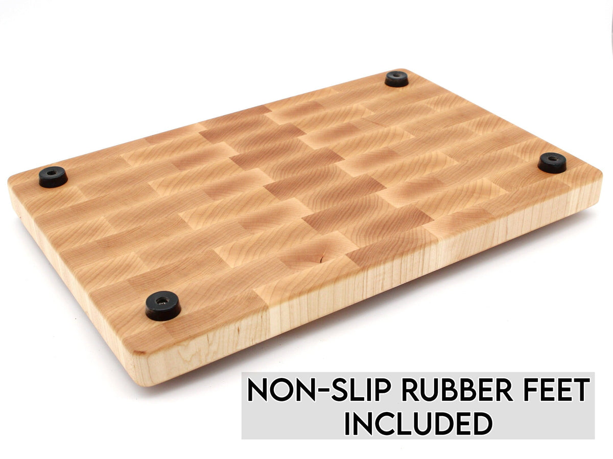 Maple Large End Grain Cutting Board, Maple Butcher Block with Rubber Feet, Wedding Gift, Anniversary Gift, Father's Day Gift, USA Made