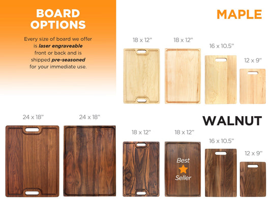 Personalized Cutting Board Wedding Gift, Customize your Walnut and Maple Boards, Engraved Engagement Gift, Unique Bridal Shower Present