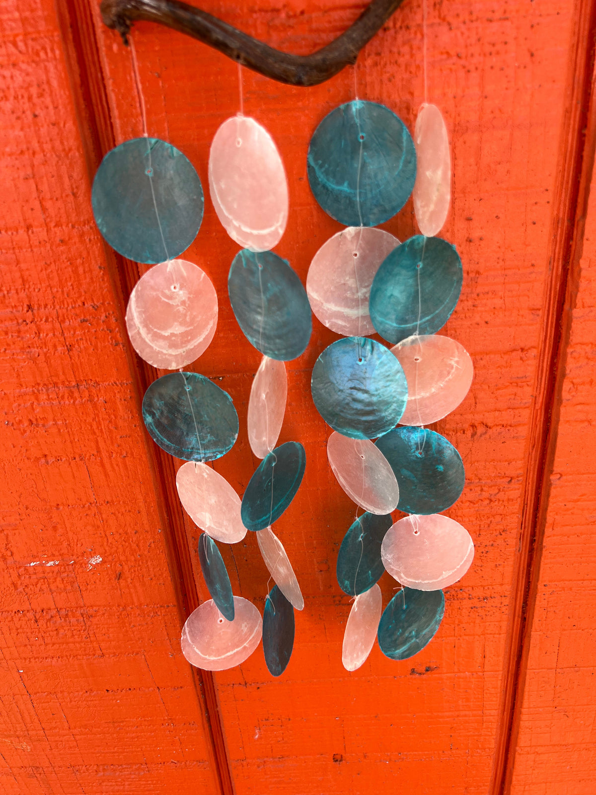 Multicolored Capiz Shell Drop- Blue, Pink or Rainbow