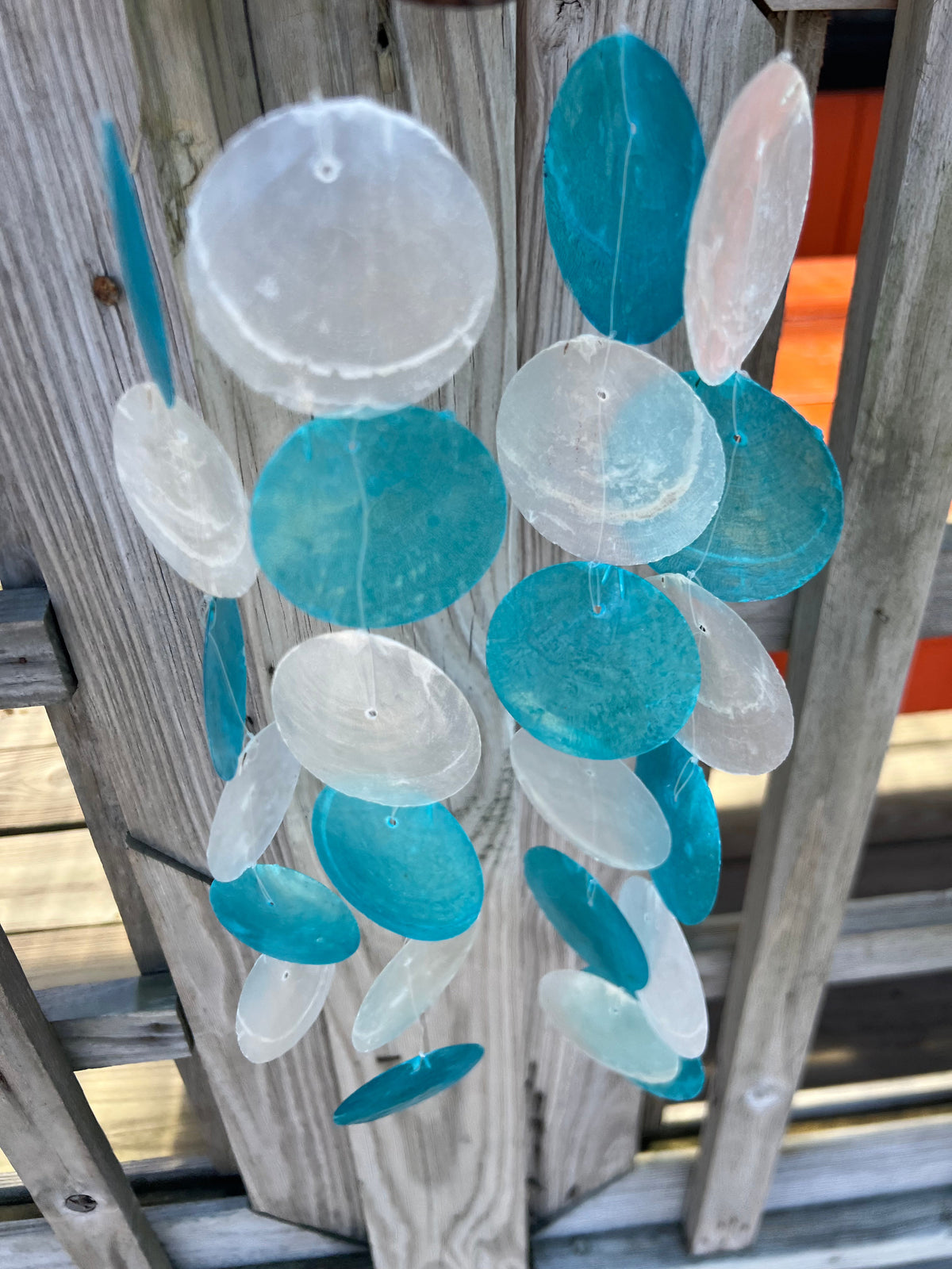 Multicolored Capiz Shell Drop- Blue, Pink or Rainbow