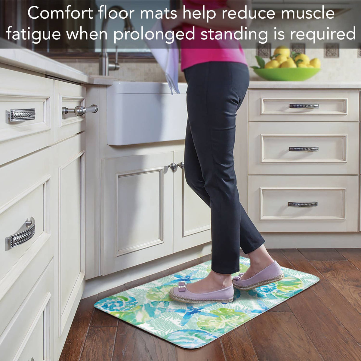 Isla Mona Coastal Decorative Vinyl Comfort Floor Mat