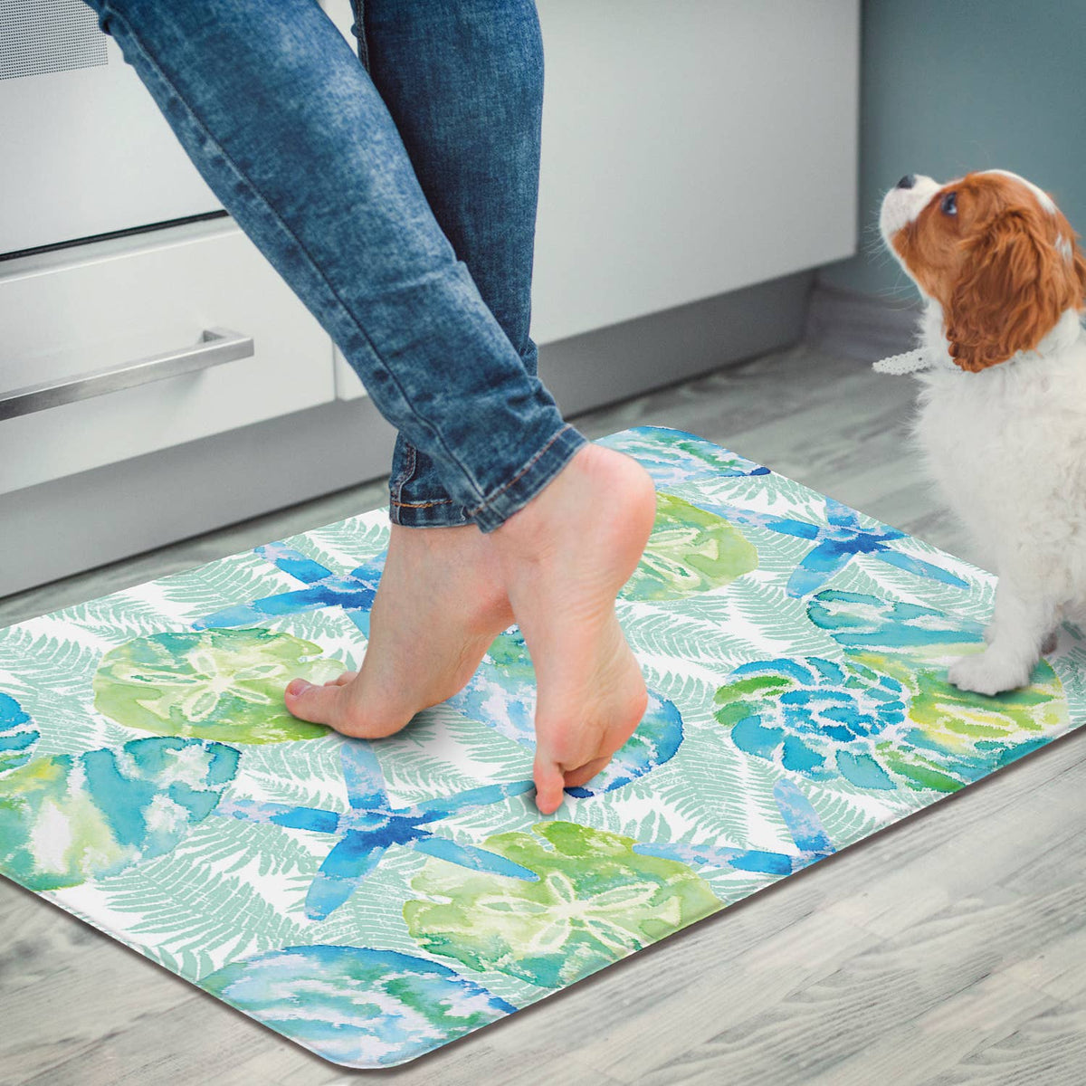 Isla Mona Coastal Decorative Vinyl Comfort Floor Mat