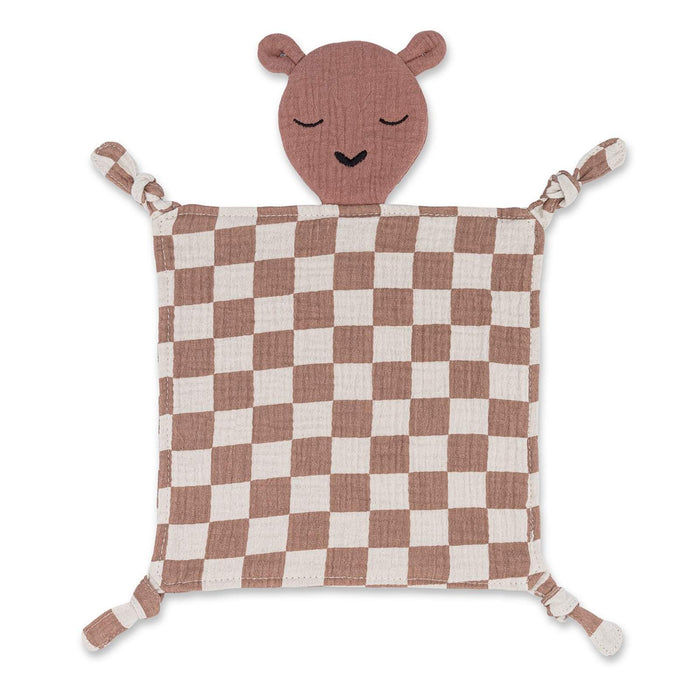 100% Muslin Lovey - Rosewood Checker