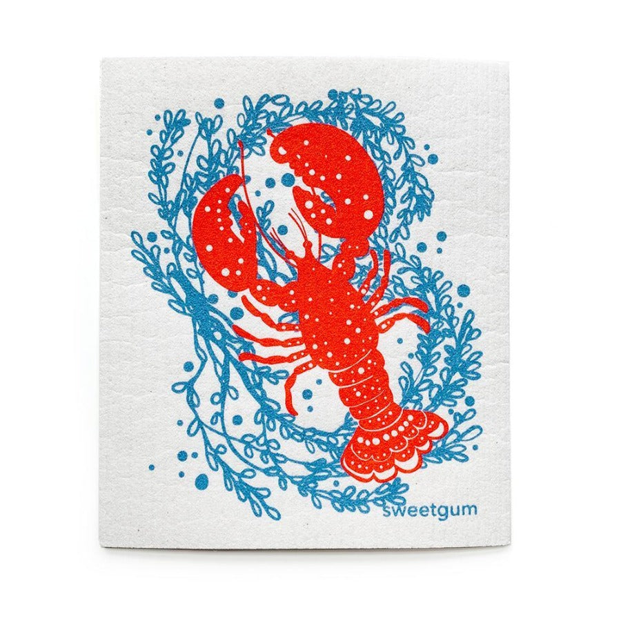 Lobster Swedish Dishcloth | Red and Blue