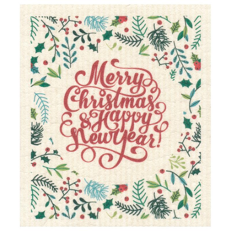 Merry Christmas & Happy New Year Dishcloth