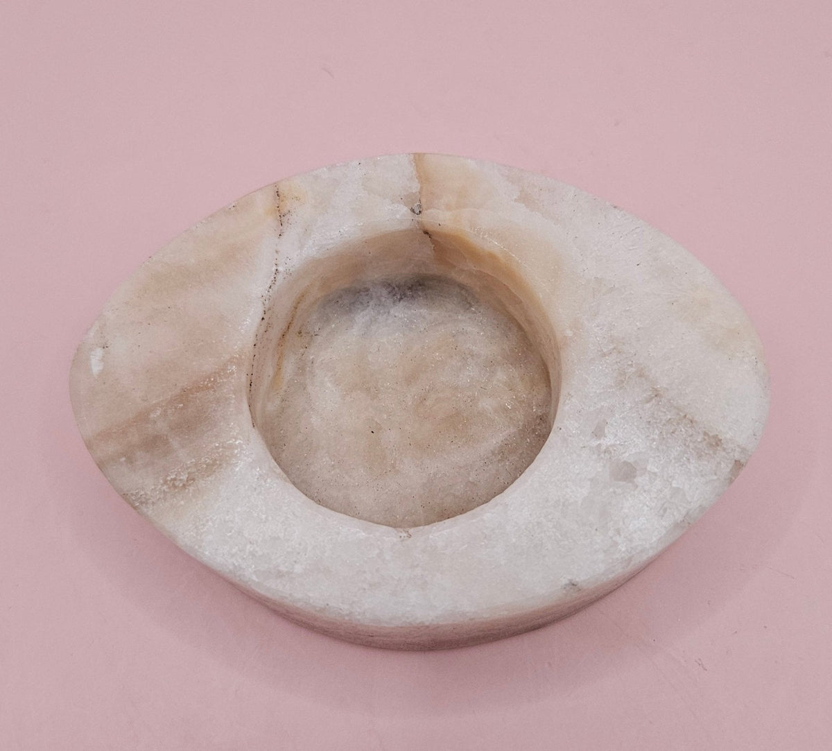 Oval Onyx Candle Holder – 3.7x2.6x1.2"